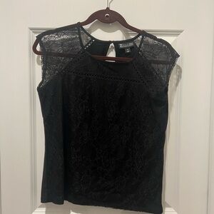 7th Avenue New York & Company Black Lace Blouse